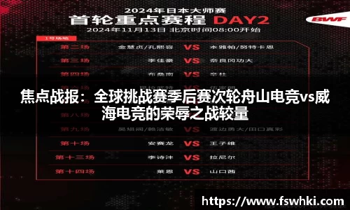 焦点战报：全球挑战赛季后赛次轮舟山电竞vs威海电竞的荣辱之战较量